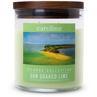 Bougie parfumée de soja en verre aux huiles essentielles 2 mèches Sun Soaked Lime Colonial Candle 425 g