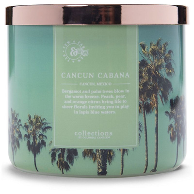 Colonial Candle Travel sojowa świeca zapachowa w szkle 3 knoty 14.5 oz 411 g - Cancun Cabana