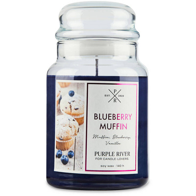 Vela de soja perfumada Blueberry Muffin Purple River 623 g