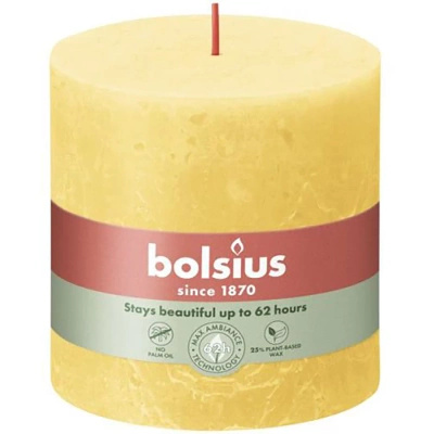 Bolsius tronco rústico poste de vela Rustic Shine 100/100 mm 10 cm - Amarillo Soleado