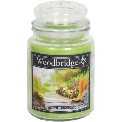 Candela profumata grande in barattolo di vetro con due stoppini Country Garden Woodbridge Candle 565 g