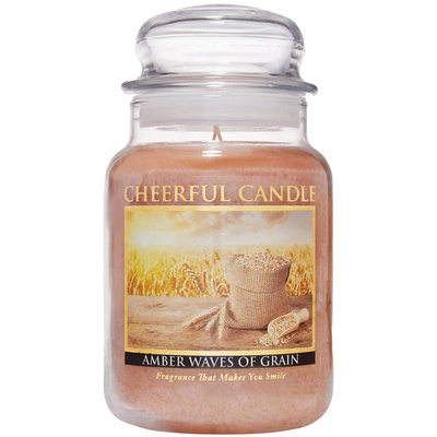 Cheerful Candle grande bougie parfumée en pot de verre 2 mèches 24 oz 680 g - Ambre Waves of Grain