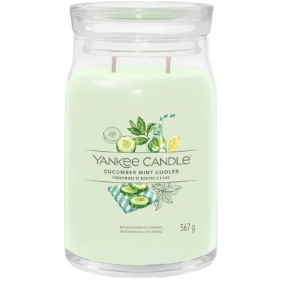 Yankee Candle Signature grote komkommer geurkaars in glazen pot 567g - Cucumber Mint Cooler