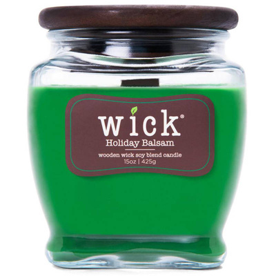 Bougie de soja parfumée Colonial Candle Wick mèche en bois 15 oz 425 g - Holiday Balsam