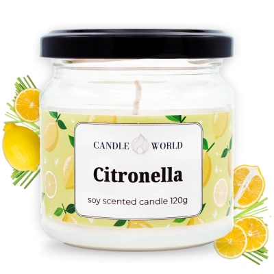 Candle World sójová antikomárová sviečka Citronella 120 g