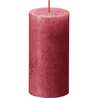 Bolsius rustic trunk candle post Rustic Shine 100/50 mm 10 cm - Delicate Red Delicate Red