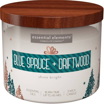 Bougie de Noël parfumée Blue Spruce Driftwood Candle-lite