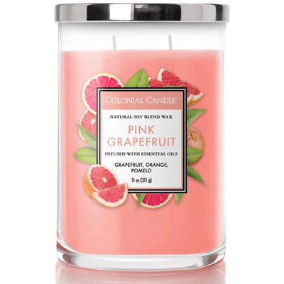 Vela aromática de soja con aceites esenciales Pink Grapefruit Colonial Candle