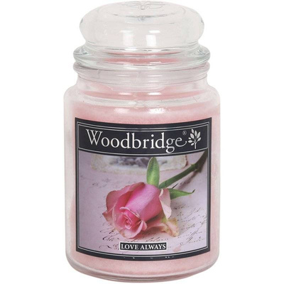 Grande bougie parfumée dans un pot en verre à deux mèches Love Always Woodbridge Candle 565 g