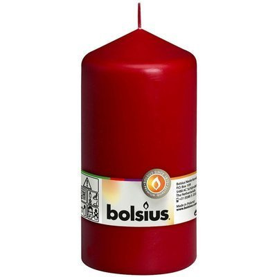 Bolsius solid pillar trunk candle unscented 15cm 150/78 mm - Maroon