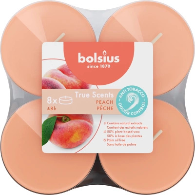 Bolsius True Scents ohřívače vůní maxi polykarbonát 6 cm 8 ks - Peach