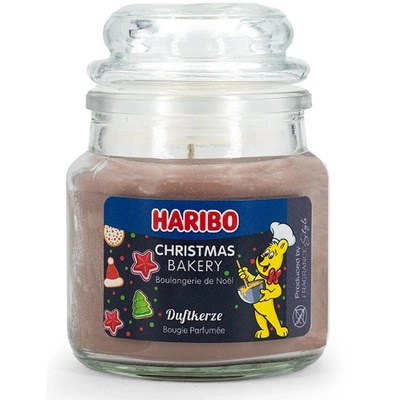 Haribo petite bougie parfumée de Noël en verre Christmas Bakery pain d'épices 85 g