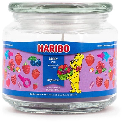 Vonná svíčka ve skle borůvkové želé Haribo Berry Mix 300 g