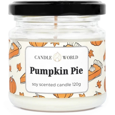 Candle World sojų kvapioji žvakė stiklainyje Pumpkin Pie 120 g Moliūgas