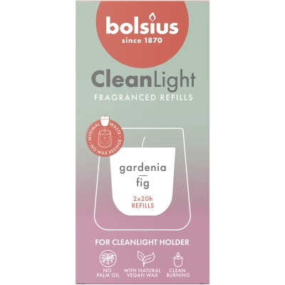 Bolsius kvapiųjų žvakių užpildų rinkinys iš 2 vnt. CleanLight - Gardenia Fig