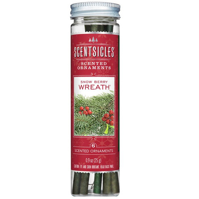 Scentsicles Árbol de Navidad palitos perfumados 6 uds - Snow Berry Wreath