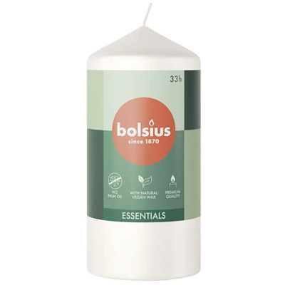 Bolsius candela a colonna non profumata 120/58 mm Essentials - Frost White Cloudy White