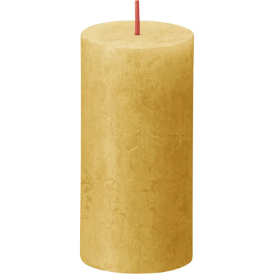 Bolsius rustic trunk solid candle post Rustic Shine 100/50 mm 10 cm - Honey yellow