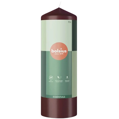 Bolsius bougie pilier sans parfum Essentials 200/68 mm - Velvet Red