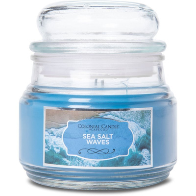 Niebieska świeca zapachowa sojowa Colonial Candle - Sea Salt Waves