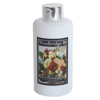 Navulling geurstokjes roos Woodbridge 200 ml - Say It With Flowers