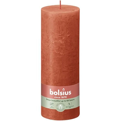 Bolsius tronco rústico poste vela Rustic Shine 190/68 mm 19 cm - Naranja terroso