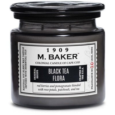 Vela perfumada soja farmacia tarro 396 g Colonial Candle M Baker - Black Tea Flora