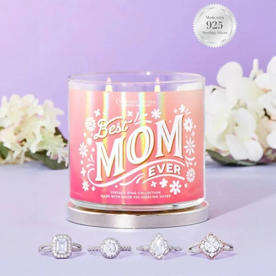 Jewelry candle Best Mom 340 g Charmed Aroma ring - Best Mom Ever