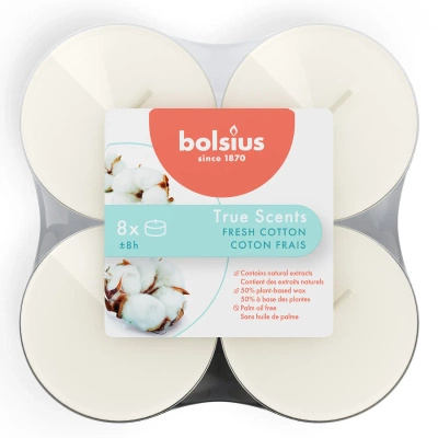 Bolsius maxi polycarbonate scented warmers 6 cm True Scents 8 pcs - Fresh Cotton Fresh Cotton