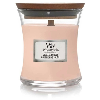 WoodWick malá vonná svíčka s dřevěným knotem 85g - Coastal Sunset