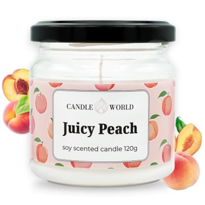 Candle World potje soja geurkaars Juicy Peach 120 g Perzik