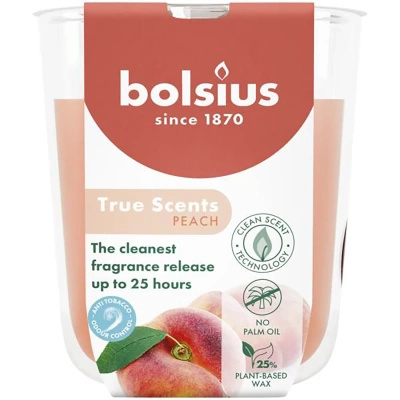 Bolsius True Scents glazen geurkaars 80/73 mm - Perzik