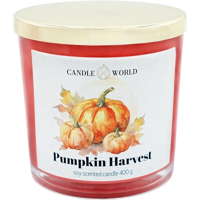 Candle World sójová vonná sviečka sklo Pumpkin Harvest Tekvica 400 g
