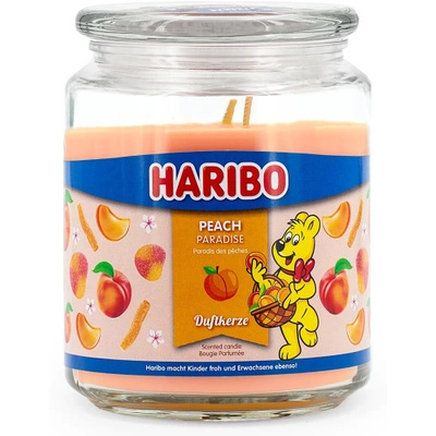 Haribo candela profumata grande in vetro Peach Paradise caramelle gommose alla pesca 510 g