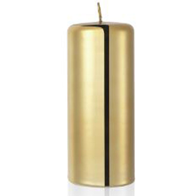 Goldene dekorative Stumpenkerze 180/70 mm FEM Candles