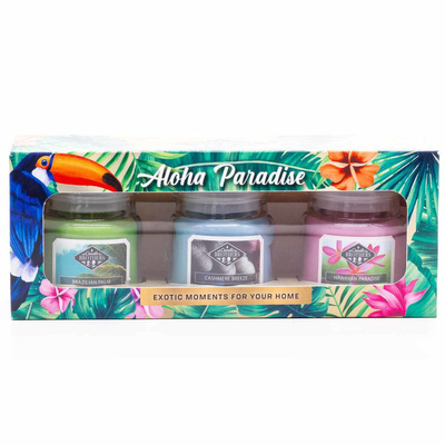 Set kaarsen soja geurkaars drie stukken 85 g Candle Brothers - Aloha Paradise