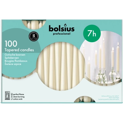 Bolsius Portavelas de mesa profesional 245/24 mm 100 unidades - Crema