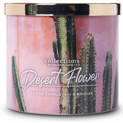 Colonial Candle Desert Collection sojų kvapioji žvakė stiklinėje 3 dagčiai 14,5 uncijos 411 g – dykumos gėlė