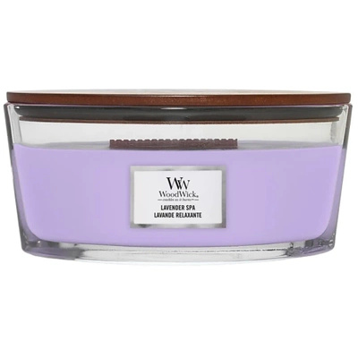 Woodwick Ellipse Candela profumata grande Core Heartwick con stoppino in legno ciliegia 16 oz 453,6 g - Lavanda Spa