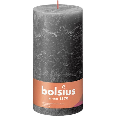 Bolsius Rustic poste de vela tronco rústico XXL Brillo 200/100 mm 20 cm - Gris Tormenta