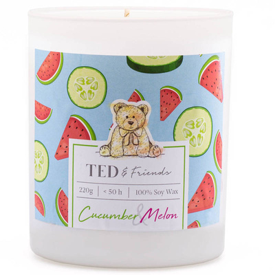 Vela de soja perfumada en vaso pepino - Cucumber Melon Ted Friends