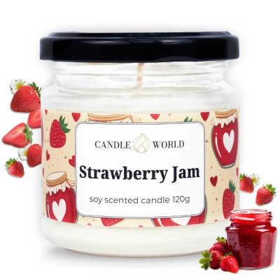 Candle World soy scented candle jar Strawberry Jam 120 g