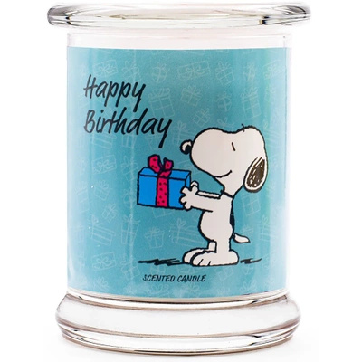 Urodzinowa świeca zapachowa w szkle Peanuts Snoopy 250 g Happy Birthday