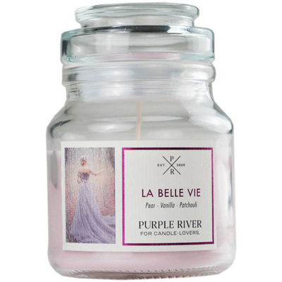 Bougie parfumée de soja en verre parfum féminin La Belle Vie Purple River 113 g