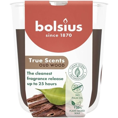 Bolsius True Scents skleněná vonná svíčka 80/73 mm - Agarwood Oud Wood