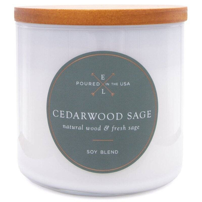 Colonial Candle Luxe grande bougie parfumée soja mèche bois 368 g - Cedarwood Sage