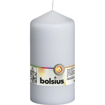 Bolsius solid pillar trunk candle unscented 15cm 150/78 mm - White