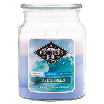 Ароматическая свеча 3в1 большая в стакане Candle Brothers 510 g - морской бриз Coastal Breeze