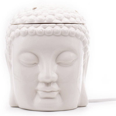 Brûleur de cire parfumée électrique céramique blanc lampe de nuit éclairage supplémentaire Bouddha Candle Brothers