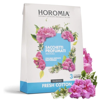 Set med doftpåsar till garderoben Italienska premium Fresh Cotton Horomia 3 st. x 12 g